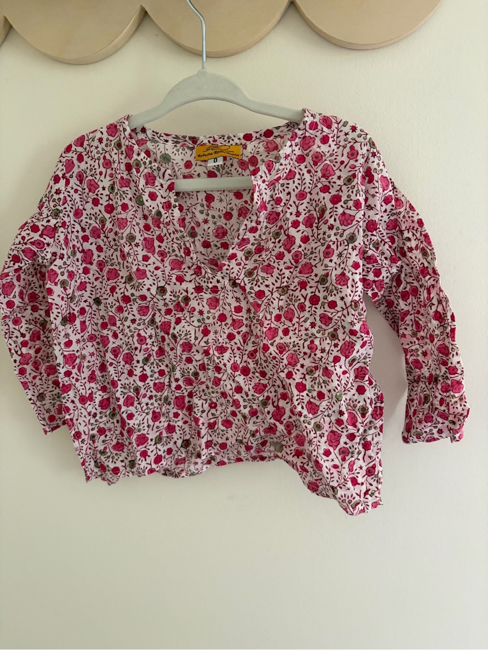 Roberta Roller Rabbit Pink Floral Cotton Top